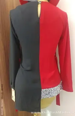 شومیز دورنگ پولکی شیک کد 630