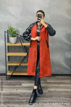 مخمل ماکسی آستین چرم کد 358