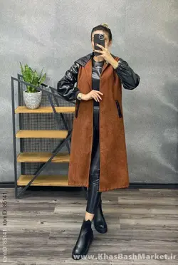 مخمل ماکسی آستین چرم کد 358