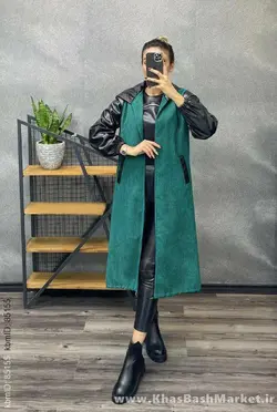 مخمل ماکسی آستین چرم کد 358