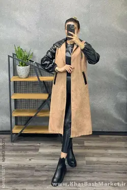 مخمل ماکسی آستین چرم کد 358