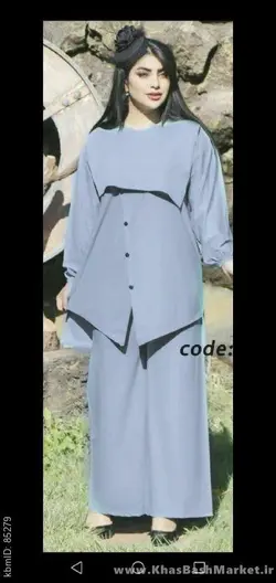 تونیک شلوار دگمه دار مچ کش کد 740