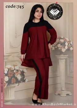 تونیک شلوار زنانه پشت بلند بغل دکمه کد 745