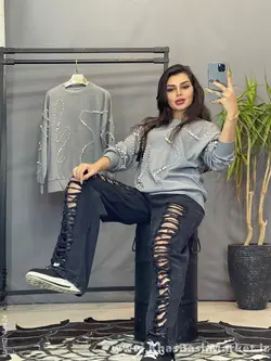 بلوز مرواریدی کد 20335