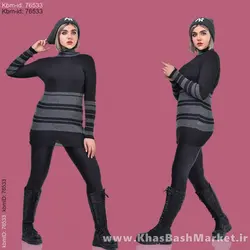 بافت یقه اسکی راه راه کد 91044