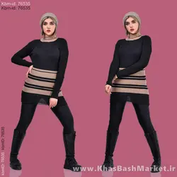 بافت یقه اسکی راه راه کد 91044