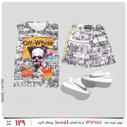 ست رکابی و شلوارک مردانه Off-White مدل 27071