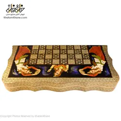 صفحه شطرنج و تخته نرد خاتم کاری ۵۰×۵۰سانتی متر تمام صدف