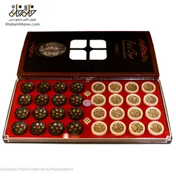مهره تخته نرد مخصوص سایز 50×50 خاتم کاری 32 عددی