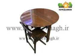 میز و صندلی چوبی تاشو دایره 4 نفره