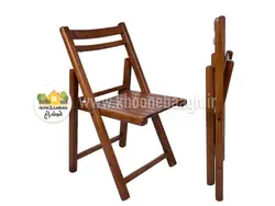 میز و صندلی چوبی تاشو دایره 4 نفره