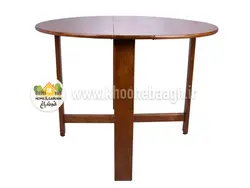 میز و صندلی چوبی تاشو دایره 4 نفره