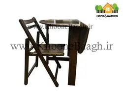 میز و صندلی چوبی تاشو دایره 4 نفره