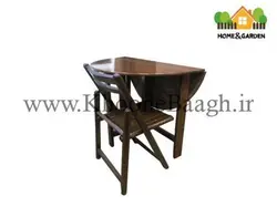 میز و صندلی چوبی تاشو دایره 4 نفره