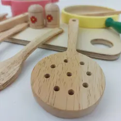 اسباب بازی چوبی اکسسوری آشپزخانه 11 پارچه - فروشگاه اینترنتی کودک امروز
