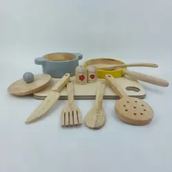 اسباب بازی چوبی اکسسوری آشپزخانه 11 پارچه - فروشگاه اینترنتی کودک امروز