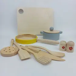 اسباب بازی چوبی اکسسوری آشپزخانه 11 پارچه - فروشگاه اینترنتی کودک امروز