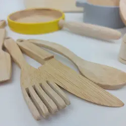 اسباب بازی چوبی اکسسوری آشپزخانه 11 پارچه - فروشگاه اینترنتی کودک امروز