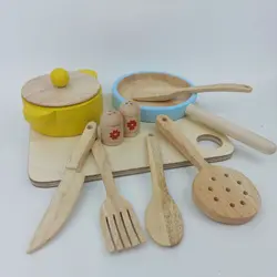 اسباب بازی چوبی اکسسوری آشپزخانه 11 پارچه - فروشگاه اینترنتی کودک امروز