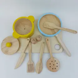 اسباب بازی چوبی اکسسوری آشپزخانه 11 پارچه - فروشگاه اینترنتی کودک امروز