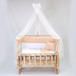 تخت کنار مادر چوبی گهواره ای مدل آنجل - فروشگاه اینترنتی کودک امروز