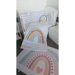 سرویس روتختی نوزاد 7 تکه طرح رنگین کمان مدرن - فروشگاه اینترنتی کودک امروز