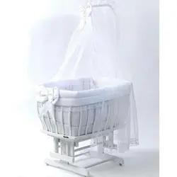 تخت و گهواره شل پلاس سفید چوب - فروشگاه اینترنتی کودک امروز