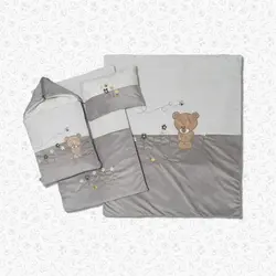 ست کامل اتاق خواب نوزاد طرح خرس و زنبور گلدوزی