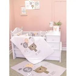 سرویس روتختی نوزاد هفت تکه طرح خرس کارتونی - فروشگاه اینترنتی کودک امروز