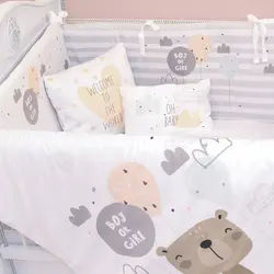 سرویس روتختی نوزاد هفت تکه طرح خرس کارتونی - فروشگاه اینترنتی کودک امروز