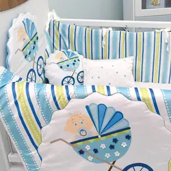 سرویس روتختی نوزاد هفت تکه طرح کالسکه - فروشگاه اینترنتی کودک امروز