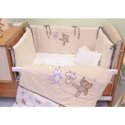 سرویس روتختی نوزاد هفت تکه طرح تدی - فروشگاه اینترنتی کودک امروز