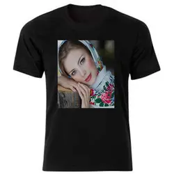 چاپ عکس دلخواه روی تیشرت مشکی زنانه