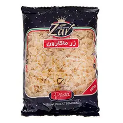 ماکارونی پروانه ای زر ماکارون مقدار ۵۰۰ گرم ۶۲۶۰۵۳۲۸۲۰۲۲۲