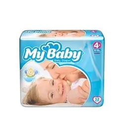 پوشک بچه مای بی بی سایز چهار بزرگ +4 (10تا18 کیلوگرم) بسته 32 عددی6263957100122