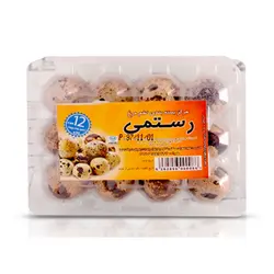 تخم بلدرچین رستمی بسته ۱۲ عددی ۶۲۶۲۸۵۶۹۰۰۰۸۶