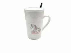 ماگ قاشق دار درب دار اسب تک شاخ