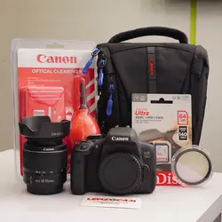 دوربین دست دوم کانن مدل Canon 750D + 18-55 - فروشگاه اینترنتی لنزوکم