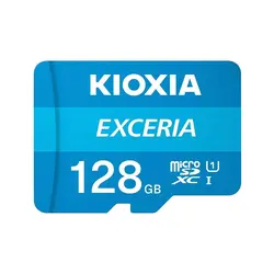 کارت حافظه‌ microSD کیوکسیا مدل KIOXIA 128GB کلاس 10 استاندارد UHS-I U1 سرعت 100 MBps ظرفیت 128 گیگابایت به همراه آداپتور SD