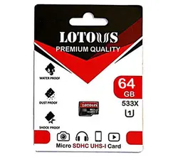 کارت حافظه‌ microSDHC لوتوس مدل Lotous U1 533X کلاس 10 استاندارد UHS-I U1 سرعت 80MBps ظرفیت 64 گیگابایت