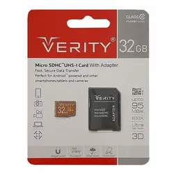 کارت حافظه‌ microSDHC وریتی مدل Verity کلاس 10 استاندارد UHS-I U1 سرعت 95 MBps ظرفیت 32 گیگابایت به همراه آداپتور SD