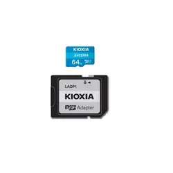 کارت حافظه‌ microSD کیوکسیا مدل KIOXIA 64GB کلاس 10 استاندارد UHS-I U1 سرعت 100 MBps ظرفیت 64 گیگابایت به همراه آداپتور SD