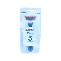 خودتراش چندبار مصرف سیلور SILVER مدل Rose3 رنگ صورتی، آبی و سبز