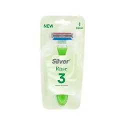 خودتراش چندبار مصرف سیلور SILVER مدل Rose3 رنگ صورتی، آبی و سبز