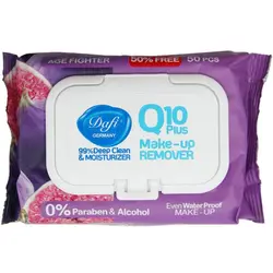 دستمال مرطوب پاک کننده آرایش دافی DAFI سری کیوتن Q10 مدل ضدچروک و ضدحساسیت
