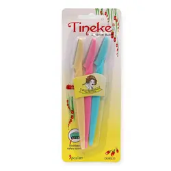 تیغ اصلاح ۳ تایی ابرو و صورت تینک tineke مدل سر صاف
