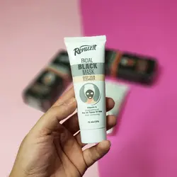 ماسک زغال رینوزیت RENUZIT مدل بلک ماسک black mask دیپ اسکین کلینر حجم 75 میلی لیتر