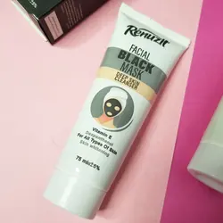 ماسک زغال رینوزیت RENUZIT مدل بلک ماسک black mask دیپ اسکین کلینر حجم 75 میلی لیتر