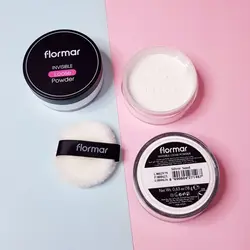 پودر بیک و فیکس فلورمار FLORMAR مدل اینویزیبل لوز پاودر invisible loose powder حجم 18 گرم