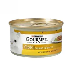کنسرو گربه با طعم مرغ و جگر گورمت گلد – Gourmet Gold Chiken And Liver Gravy